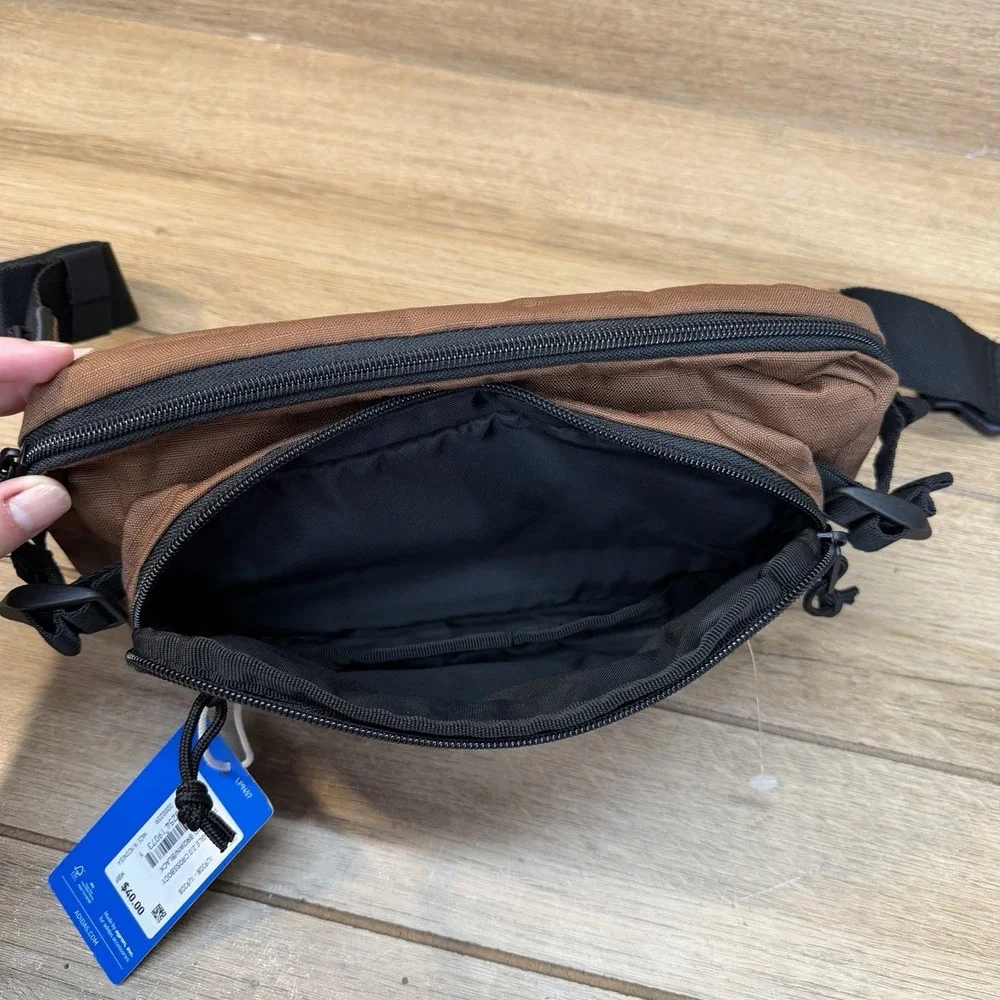 Adidas Rectangle 2.0 Crossbody Fanny Pack Waist Bag Preloved Brown/Black NWT